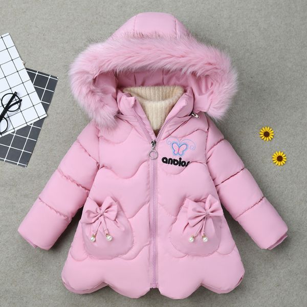

girl's and down cotton padded jacket baby's winter thickened coat, Blue;gray