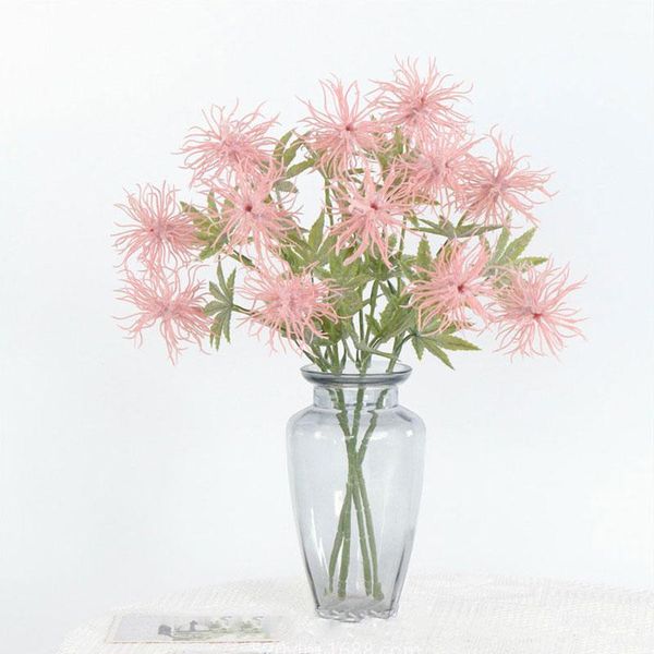 

decorative flowers & wreaths 2pcs/set peculiar 3 heads flower decor artificial glitch plant simulated sea urchin fake for home party garden