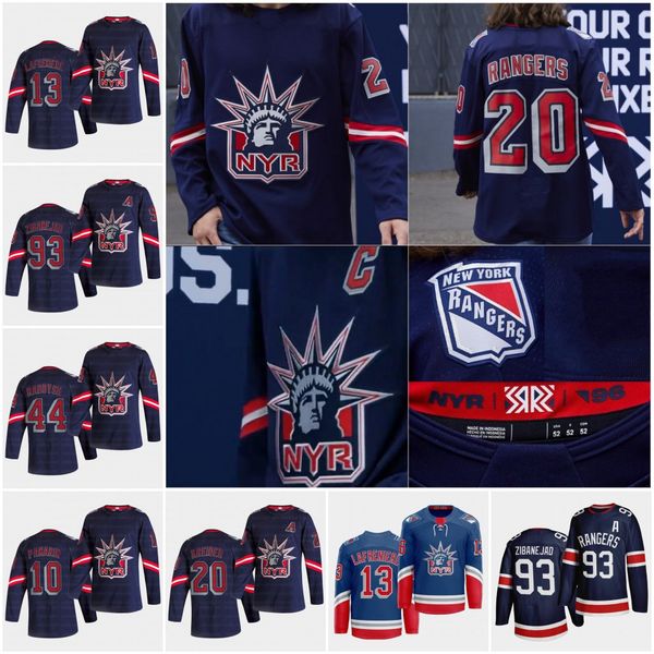 

woman youth new york rangers 2021 reverse retro jersey mika zibanejad alexis lavrini capo kak jacob truba chris clyde kaapo kakko jerseys, Black