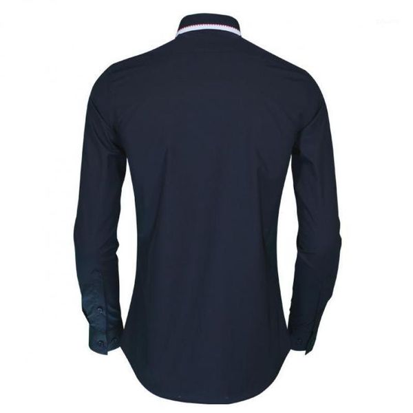 

luxury white black men fashion "z" embroidered long sleeve mens dress patchwork design slim fit man shirt1