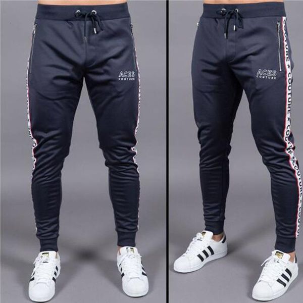 

2020 new side seam stitching leisure sports fitness pants men fashion outdoor sports slim jogging training fitness pants cotton, Black
