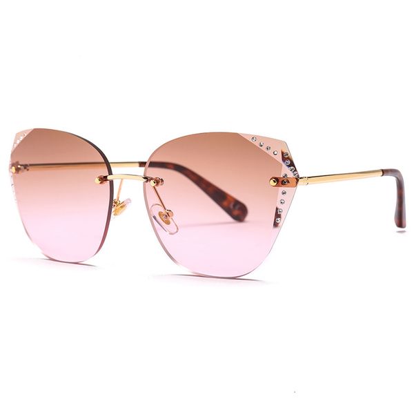 

2021 new retro stone sunglasses women diamond cutting rimless sun glasses for men outdoor club eyewear oculos shades 23071df apnj, White;black