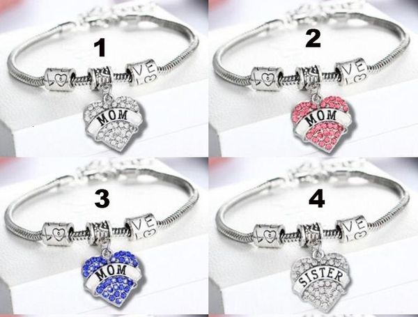 

types love diamond new heart 45 mom aunt daughter grandma believe hope friends crystal bracelet wcw157, Golden;silver