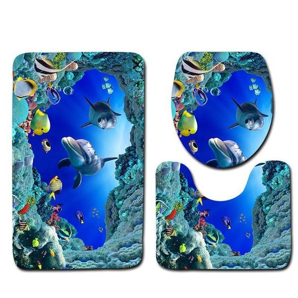 

modern simplicity style bathroom floor mat 3 pcs set, anti-skid mat for bathroom, bath room qylbze bdetoys