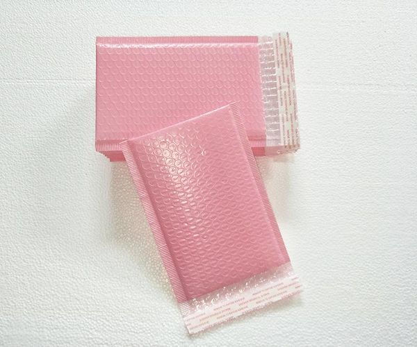 

gift wrap light pink 130*200mm usable space poly bubble mailer envelopes padded mailing bag self sealing [25pcs]