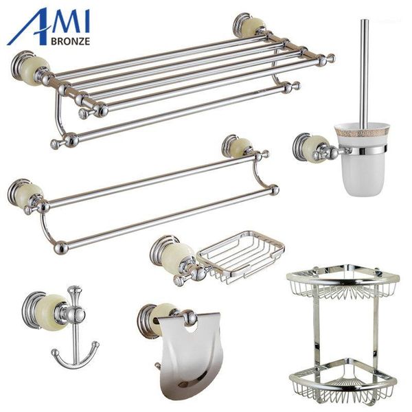 

512c series chrome polish brass & jade bathroom hardware hook towel rack towel shelf basket paper holder soap dish holder1