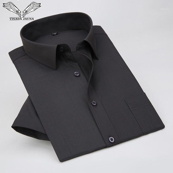 

da jauna 2020 men's casual shirt long-sleeved chest pocket slim fit cotton business formal solid color big size 5xl n50691, White;black