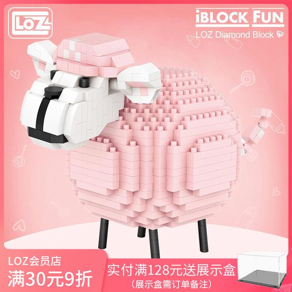 

loz lizhi розовый овец diy микро частиц строительный блок модели игрушечных животных сборочные детей 9234