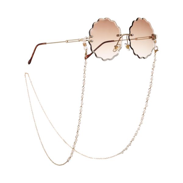 

2020 chic fashion reading glasses chain for women metal sunglasses cords casual pearl beaded eyeglass chain for glasses women h bbysim