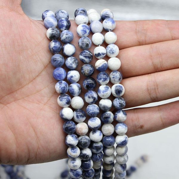 

4 6 8 10 12mm natural stone bead new blue veins sodalite bead round loose spacer beads for jewelry making findings diy bracelet h bbygtv