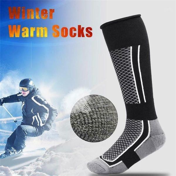 

sports socks for skiers thermal ski outdoor cycling climbing hiking camping snowboard men/women's warm male sock1, Black