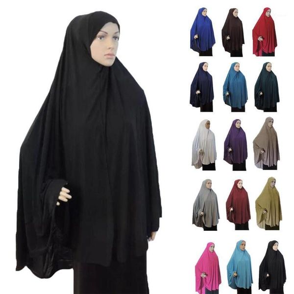 

khimar hijab muslim women long scarf overhead hijabs islamic prayer clothes arab niqab burqa ramadan chest cover shawl wraps cap1, Red