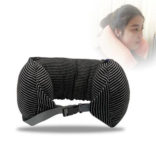 

yr nursing u shaped pillow with memory foam pellet padding creative portable car travel neck pillow with stripped cotton cover wmtxav