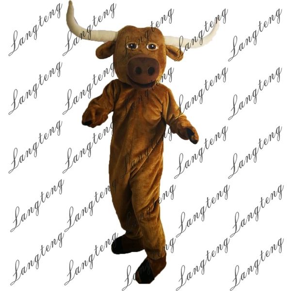 

2018 новый longhorn скот ankole-watusi талисман костюмы для взрослых цирк рождество halloween outfit необычное платье костюм бесплатная дост, Red;yellow