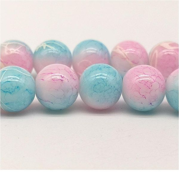 

wholesale 4/6/8/10mm pull white silk glass beads loose spacer beads painted charm for jewellery making diy bracelet&neck qyluzk, Crystal
