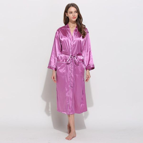 

satin robes couples silk bathrobe female wedding bride bridesmaids robes women night dressing gown men comfort nightgown1, Black;red
