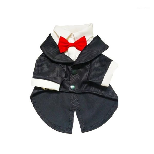 

black gentleman dog clothes wedding party suit formal dog shirts with bow for small medium dogs costume for pet outfit1