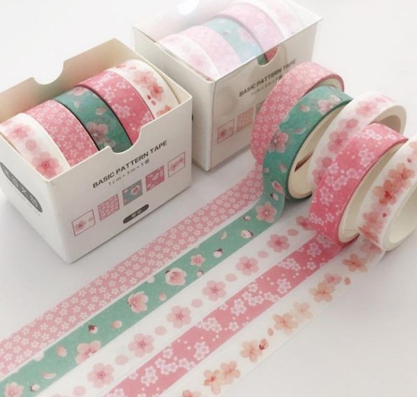 

5 pcs/pack striped//flowers colorful decorative adhesive tape masking washi tape scrapbooking sticker label school office supply 2016 bbynq