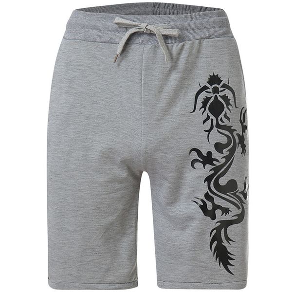 

2020 summer fashion new men's casual stretch waist dragon print sports shorts, White;black