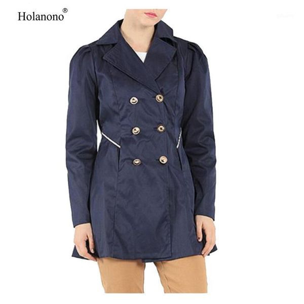 

holanono womens coats 2020 slim fit double breasted y trench purplish blue size s-xxl ut9121, Tan;black