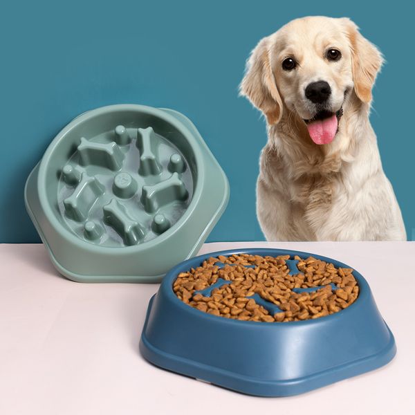 

pet slow feeding bowl dog basin dog eating supplies dog food bowl food basin large size large anti-choke and slow food rice basin