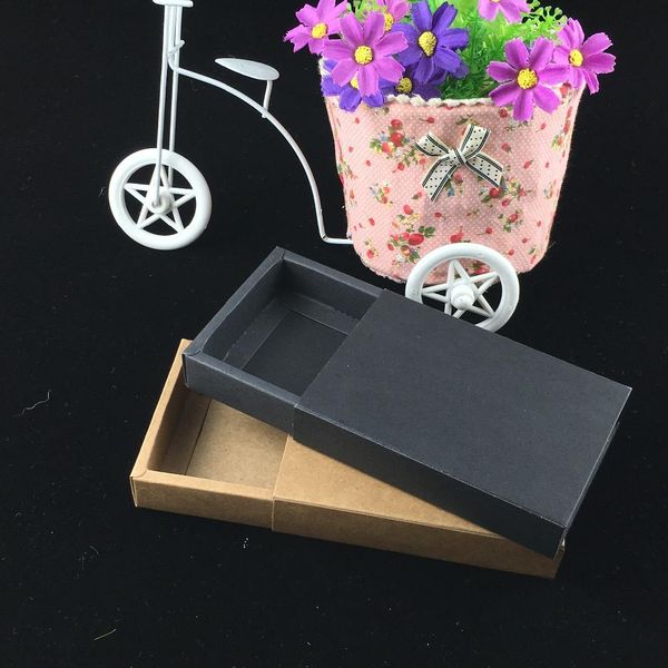 

24шт лот свадебные предохранители конфеты box черная коричневая коробка kraft paper box подарочная упаковочная коробка партия поставки wmtok