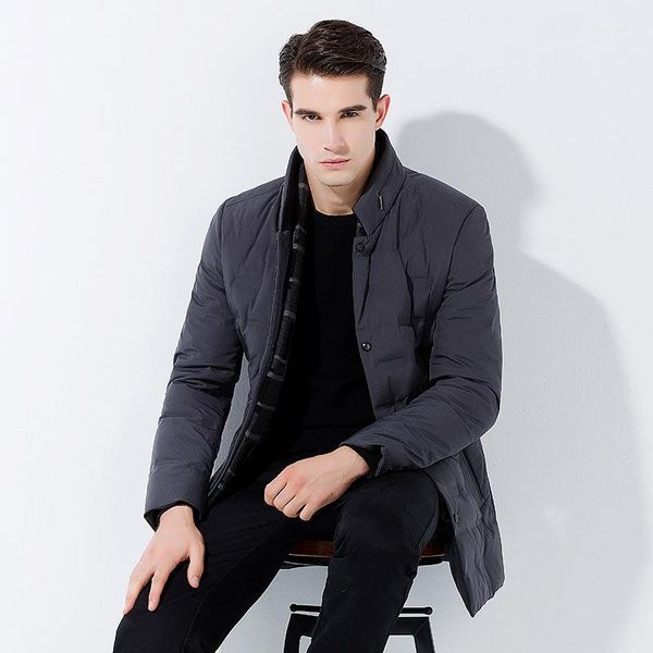 

winter jacket men thick warm parka mens fashion casual medium-long windproof overcoat jaqueta masculino casaco size3xl1, Black