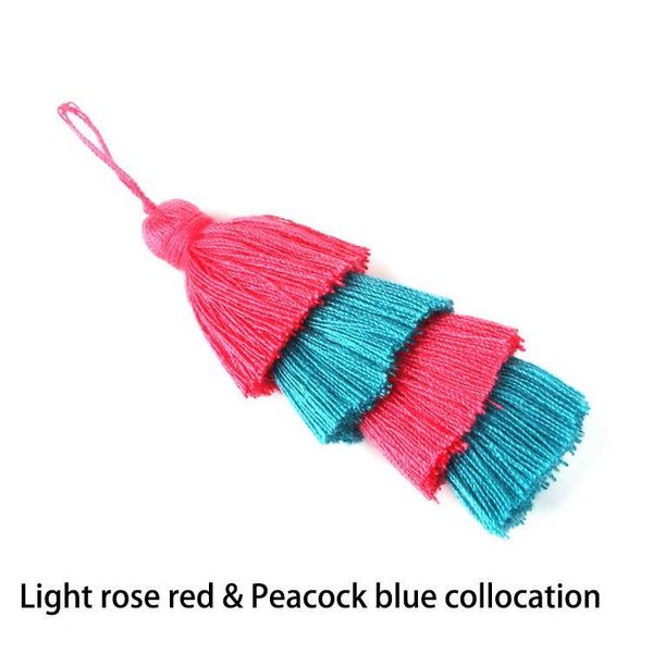 

6pcs lot 8cm four layers overlapping tassels silk fringe sewing tassel trim decorative key tassels for curtain home decoration h jlltlk