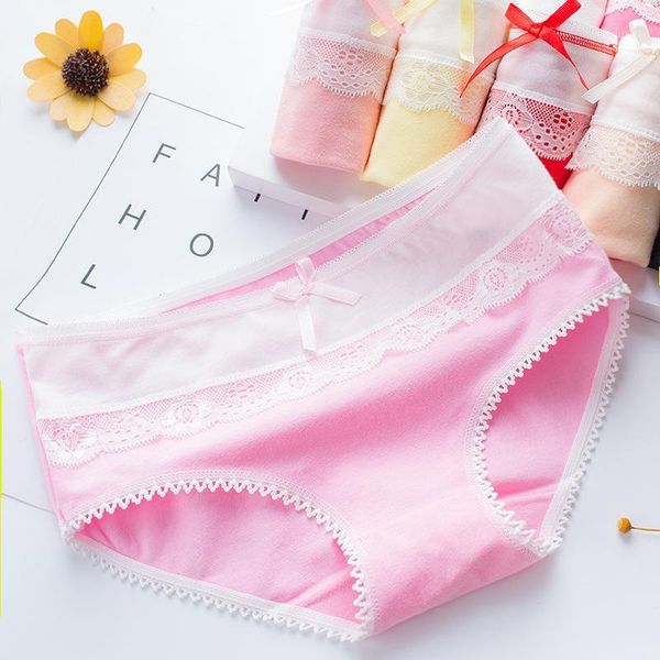 

new women panties lady cotton underwear girls breathable seamless high waist briefs women cute lingerie intimates1, Black;pink