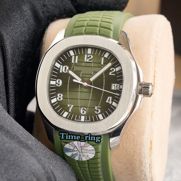 

edition 5167r green date dial silver steel case cal.324 s c automatic mechanical movement men's watch black rubber strap brand watches, Slivery;brown