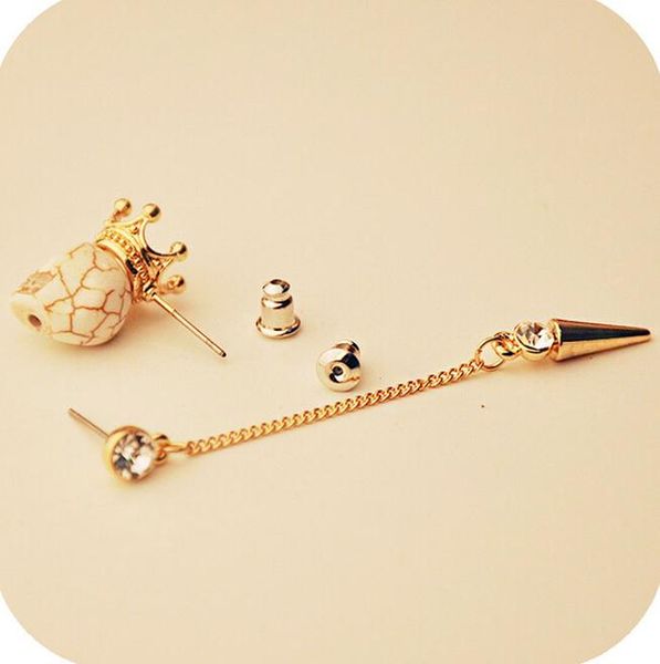 

skull head earrings south korea korean crown rivet stud earrings12051 skull head items with price wmtjss dayupshop, Bronze;silver