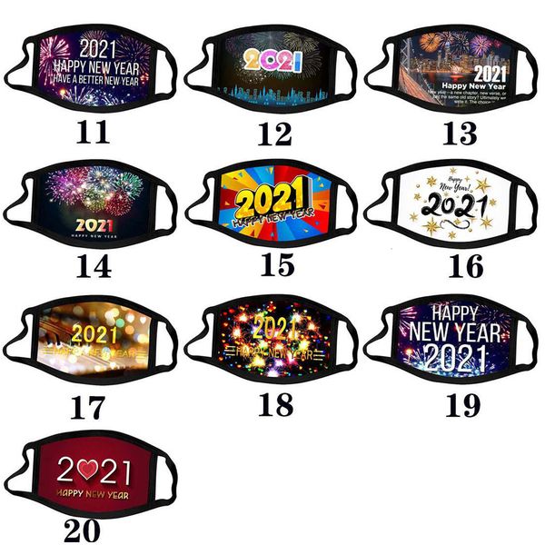 

new 2021 designer happy year facemask masque christmas decorations face masks cotton mask reusable