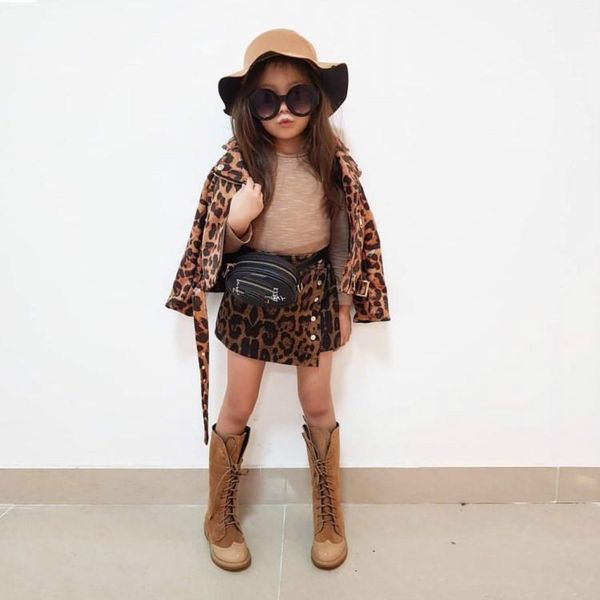 

jackets children autumn jacket 2021 leopard toddler girl coat kids pu leather clothes baby boys girls short zipper coats outwear1, Blue;gray