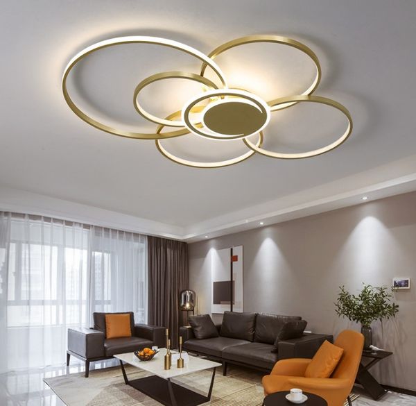 Plafoniere moderne a LED per soggiorno, camera da letto, studio, cucina, lampada da soffitto a LED nera oro, per ristorante, casa