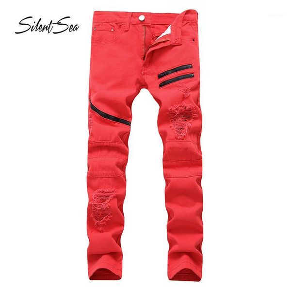 

silentsea new men's jeans, korean version of the trend slim casual straight denim trousers big size male student fashion pants1, Blue