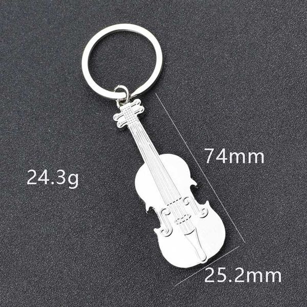 

chains musical instrument guitar keychain violin holder key key ring bag hangs fashion jewelry promotion gift hip hop je, Slivery;golden