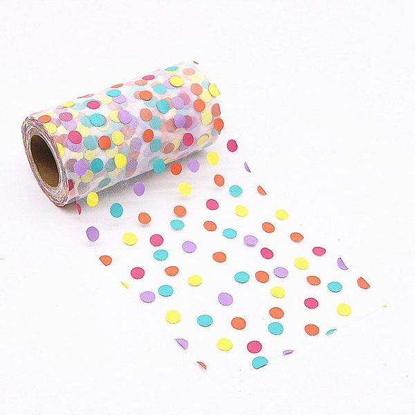 

6 13cm 10yards tulle confetti sequin ribbon soft sheer organza mesh diy girl's hairbow crafts sewing fabric accessoires supplies wmtpvq