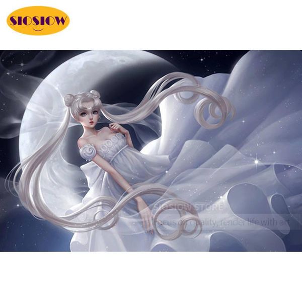 

paintings 5d diy diamond painting cartoon sailor moon princess full square 3d mosaic embroidery cross stitch kits decor girls room