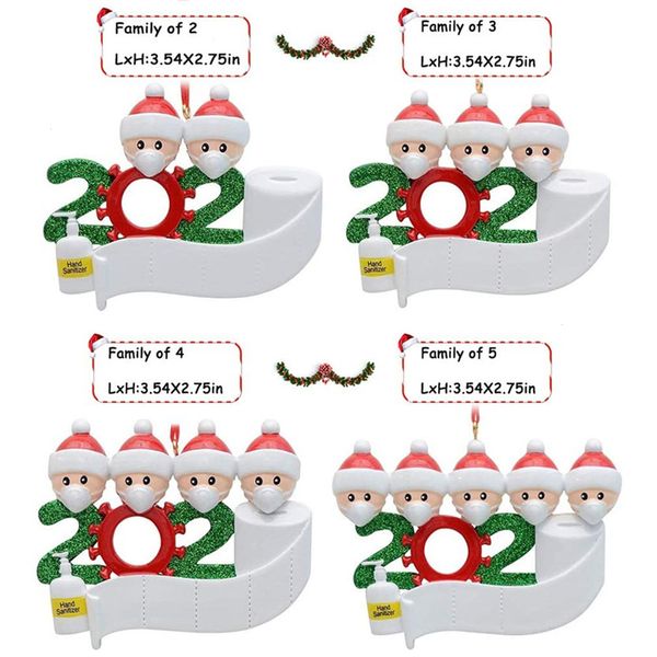

factorybs0m2 quarantine family ornaments personalized 2020 of survivor 3 4 5 6 7 diy names with face masks hand sanitized christmas