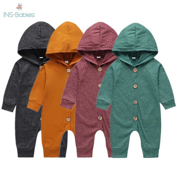 

2020 new baby spring clothes 4 colors costumes newborn baby boys girls soft rompers girls red climbing jumpsuit outwear clothing t200706, Blue