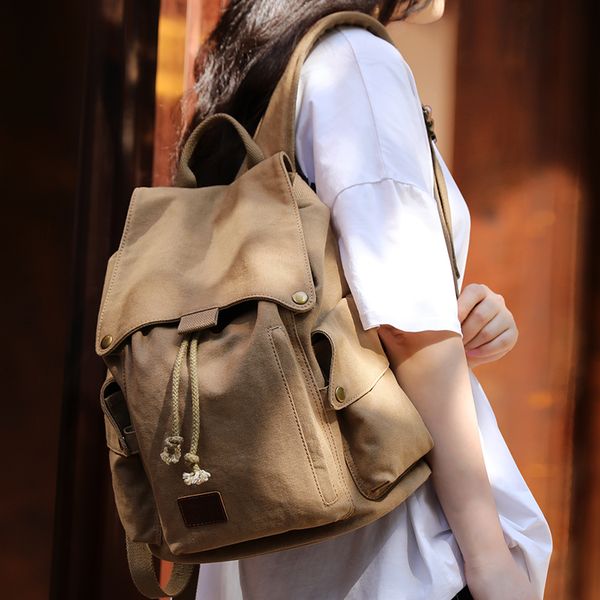 

high-capacity portable casual backpack travel vintage solid korean tarp hombre bag for man db60b jwim