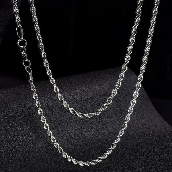 

atgo cool 4mm 22inch stainless steel men link twisted singapore chain necklace hiphop party necklaces christmas gift bn064, Silver