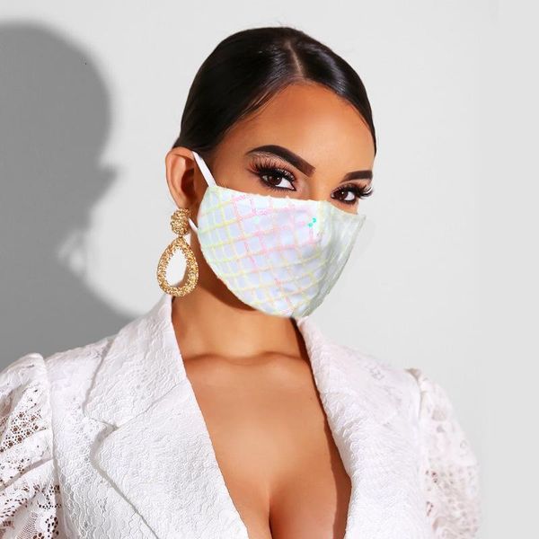 

lace us stock 2021 sparkly bling blink jewel face fashion party women mask for decoration dust sun