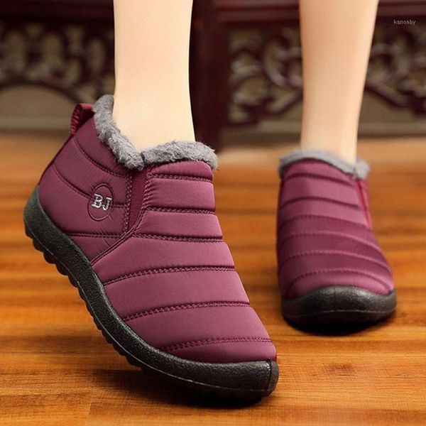 

boots boot woman 2021 warm solid color snow women shoes antiskid bottom waterproof plus size1, Black