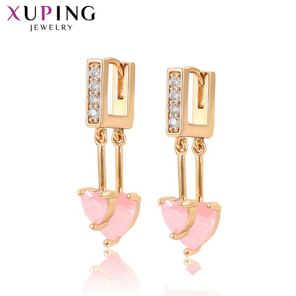

xuping vintage temperament heart shape long studs earrings gold color plated jewelry for women girl graduation gift s196.5-97942 t200225, Golden