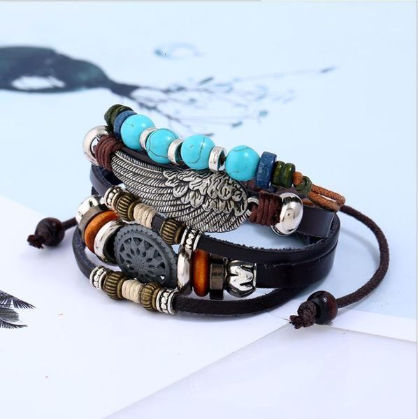 

multilayer vintage woven bohemia hand wind bracelet beaded