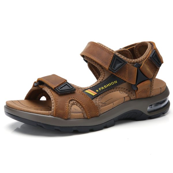 

polali genuine of men will see casual male footwear, flat, breathable leather sandals 4tk1, Black;brown