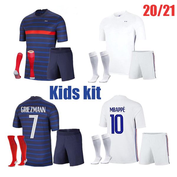 

детский костюм 2020 2021 kids kits france mbappe griezmann pogba футбол футбол футбол-футболки maillot de foot pavard lemar giroud, Black