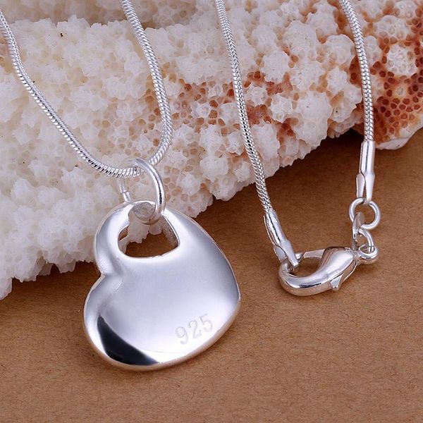 

pendant necklaces heart and romantic jewelry silver color for womens girls wedding gift girlfriend wife gifts #006110