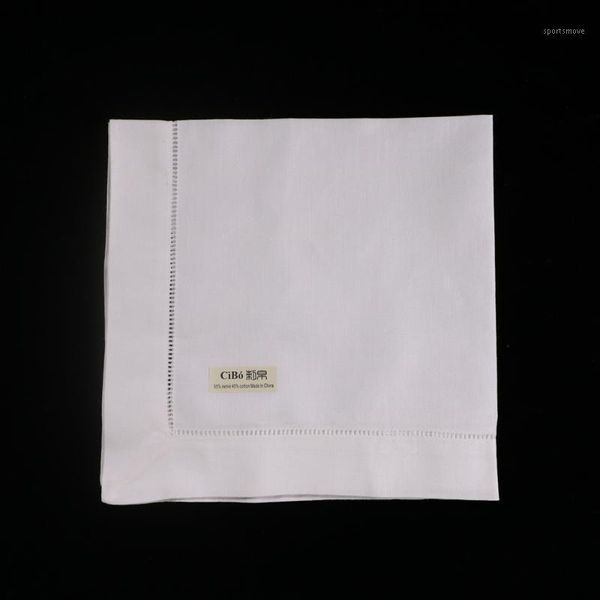 

table napkin n001-18: 120 pieces ramie cotton blend white hemstitch dinner napkins 18" x ladder cloth napkin1